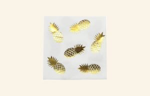 Gold Pineapple Napkins 16pk