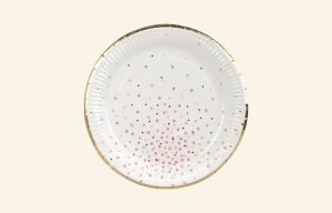 Gold Rim Baby Pink Plates 8pk