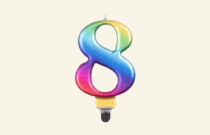 #8 Rainbow Jumbo Candle