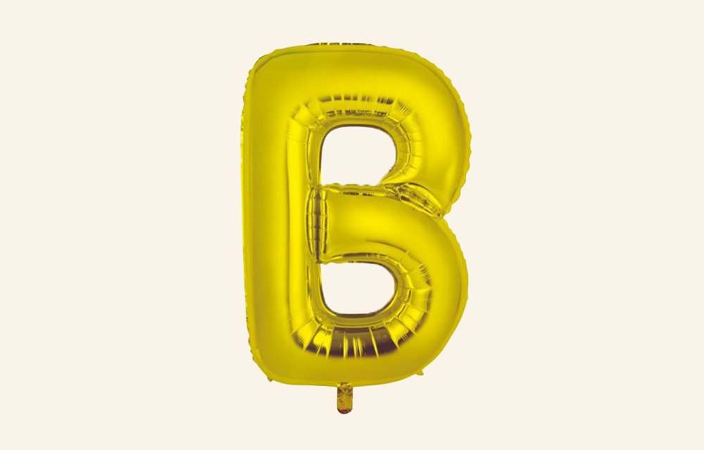 Gold Letter B Balloon - Queenparty