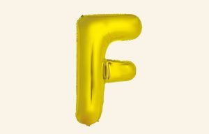 Gold Letter F Balloon
