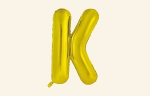 Gold Letter K Balloon