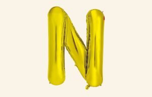 Gold Letter N Balloon