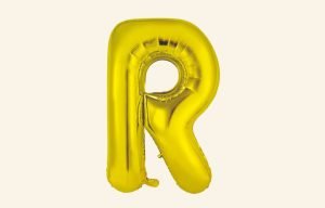 Gold Letter R Balloon