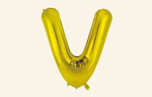 Gold Letter V Balloon