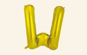 Gold Letter W Balloon