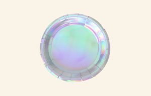 Iridescent Silver Plates 8pk