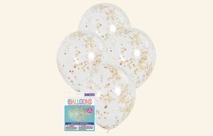 Gold Confetti Balloons 6pk