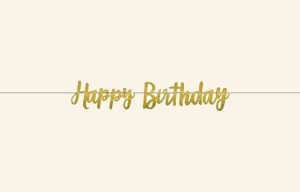 Gold Glitter Birthday Banner