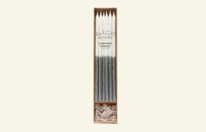 Silver Glitter Candles 12pk