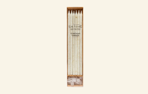 White Glitter Candles 12pk