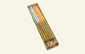 Pastel Rainbow Glitter Candles 12pk