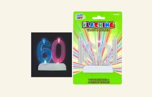 60th Flashing Candle