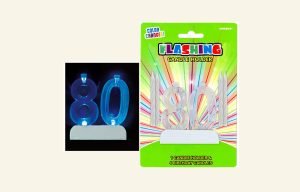80th Flashing Candle