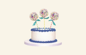 Confetti Balloon Cake Topper 3pk