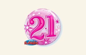 21st Bubble Balloon 56cm