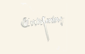 Christening Silver Mirror Cake Topper