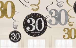 30th Swirl Decorations