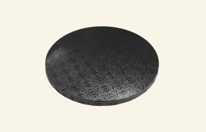 Cake Board Black Round Drum MDF 12”