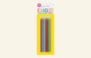 Metallic Rainbow Candles 12pk