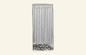 Silver Slim Candles 12pk