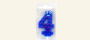 Number 4 Funny Candle