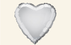 Silver Heart Balloon
