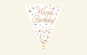 Rose Gold Birthday Bunting Banner