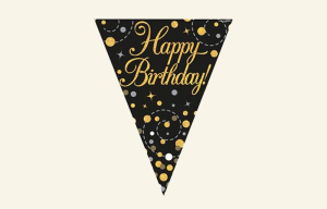 Gold Birthday Flag Bunting Banner