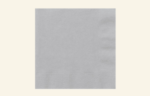 Silver Beverage Napkins 20pk