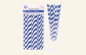 50 Blue Paper Straws