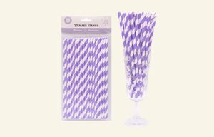 50 Purple Paper Straws