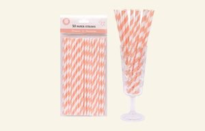 50 Blush Paper Straws