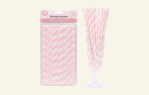 50 Pink Paper Straws