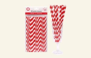 50 Red Paper Straws