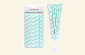 50 Pastel Green Paper Straws