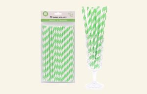 50 Green Paper Straws