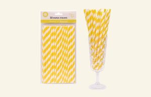 50 Yellow Paper Straws
