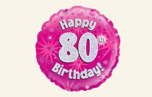 80th Pink Balloon