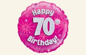 70th Pink Balloon