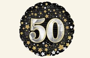 50th Gold Stars Balloon