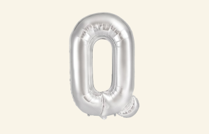 Silver Letter Q Balloon
