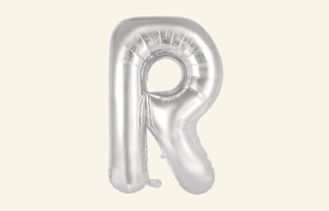 Silver Letter R Balloon