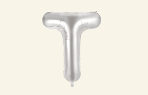 Silver Letter T Balloon