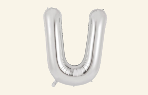 Silver Letter U Balloon