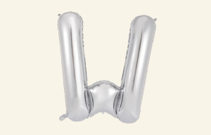 Silver Letter W Balloon