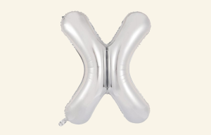 Silver Letter X Balloon