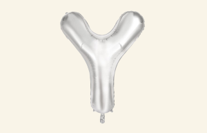 Silver Letter Y Balloon
