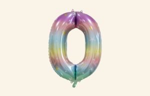 Rainbow Number 0 Balloon