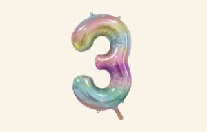 Rainbow Number 3 Balloon